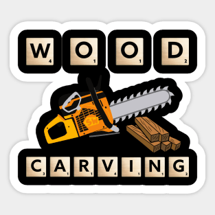 CHAINSAW CARVING. Sticker